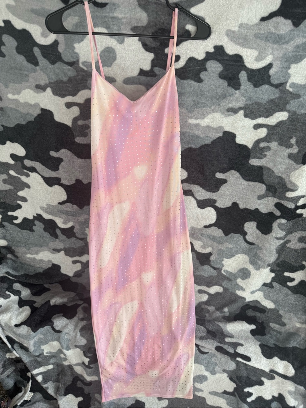 Forever 21 Pink Pastel Satin Slip Dress with Rhinestones
